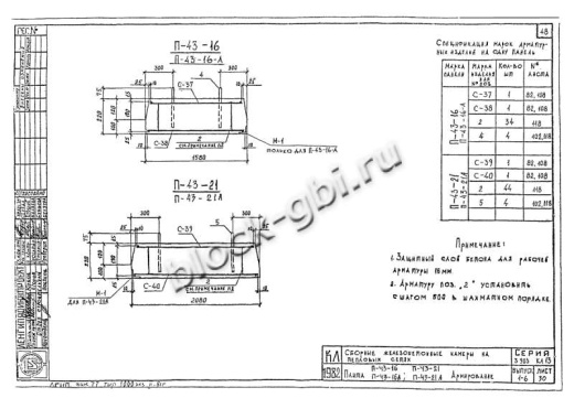 Плита перекрытия камеры футерованная П 43-16-Б-фут Плита перекрытия камеры футерованная П 43-16-Б-фут