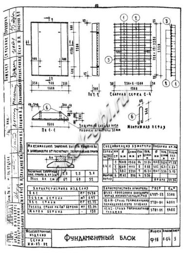 Фундаментный блок Ф 16