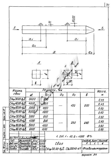 Свая СНпр 150.30 Свая СНпр 150.30