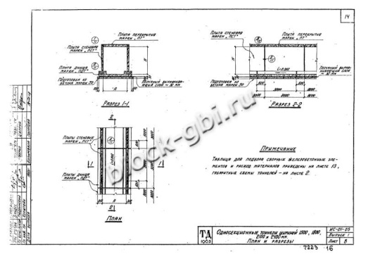 Плита днища тоннелей ПДТ 8