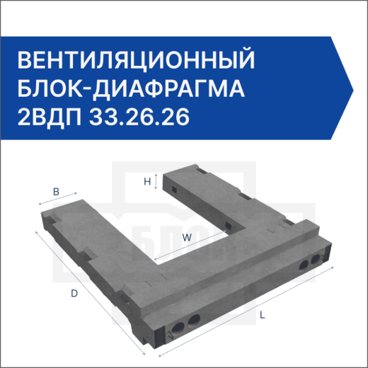 Вентиляционный блок-диафрагма 2ВДП 33.26.26 Вентиляционный блок-диафрагма 2ВДП 33.26.26